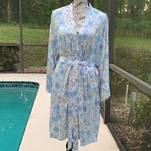 Floral Blue Kimono Robe